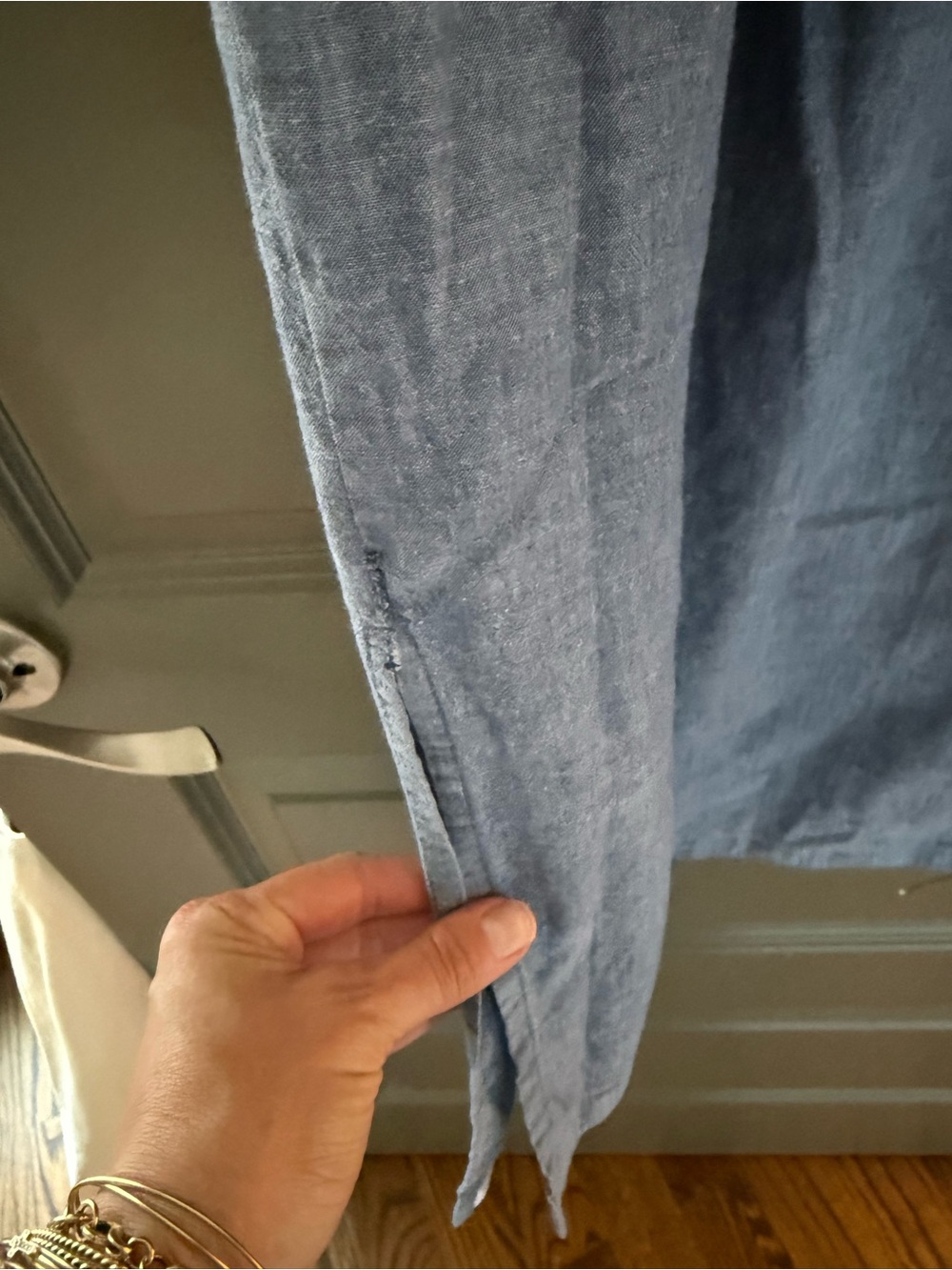 Mi Golondrina Chambray Blue Embroidered Midi Dress - Picture 5 of 5